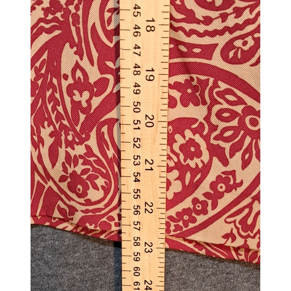 ANN TAYLOR Paisley Print Silk Wool Blend Knee Length Skirt Size 10 Red Beige - Picture 4 of 8